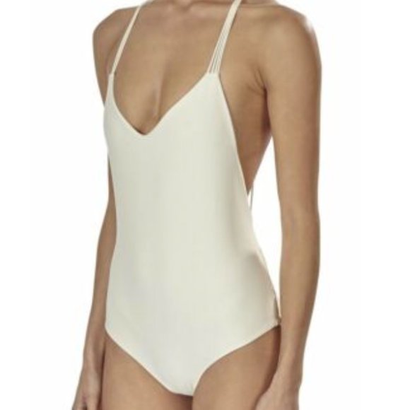 MIKOH WHITE COPACABANA MULTI SKINNY STRING RACER BACK ONE PIECE (S) NWT - Picture 2 of 6